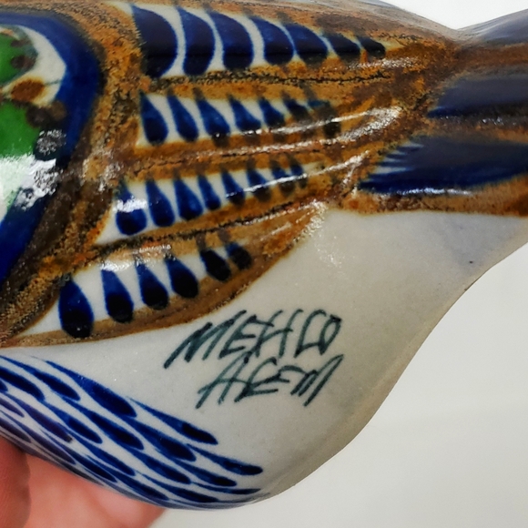 Mexican handmade Tonala artist signed folk art owl-figure made in Mexico - Picture 8 of 8